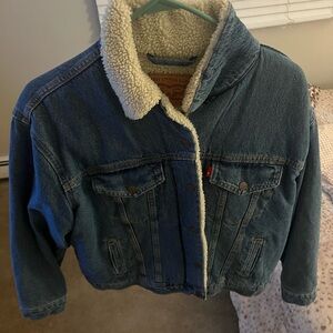 Levi's Cream Sherpa Lined Jacket